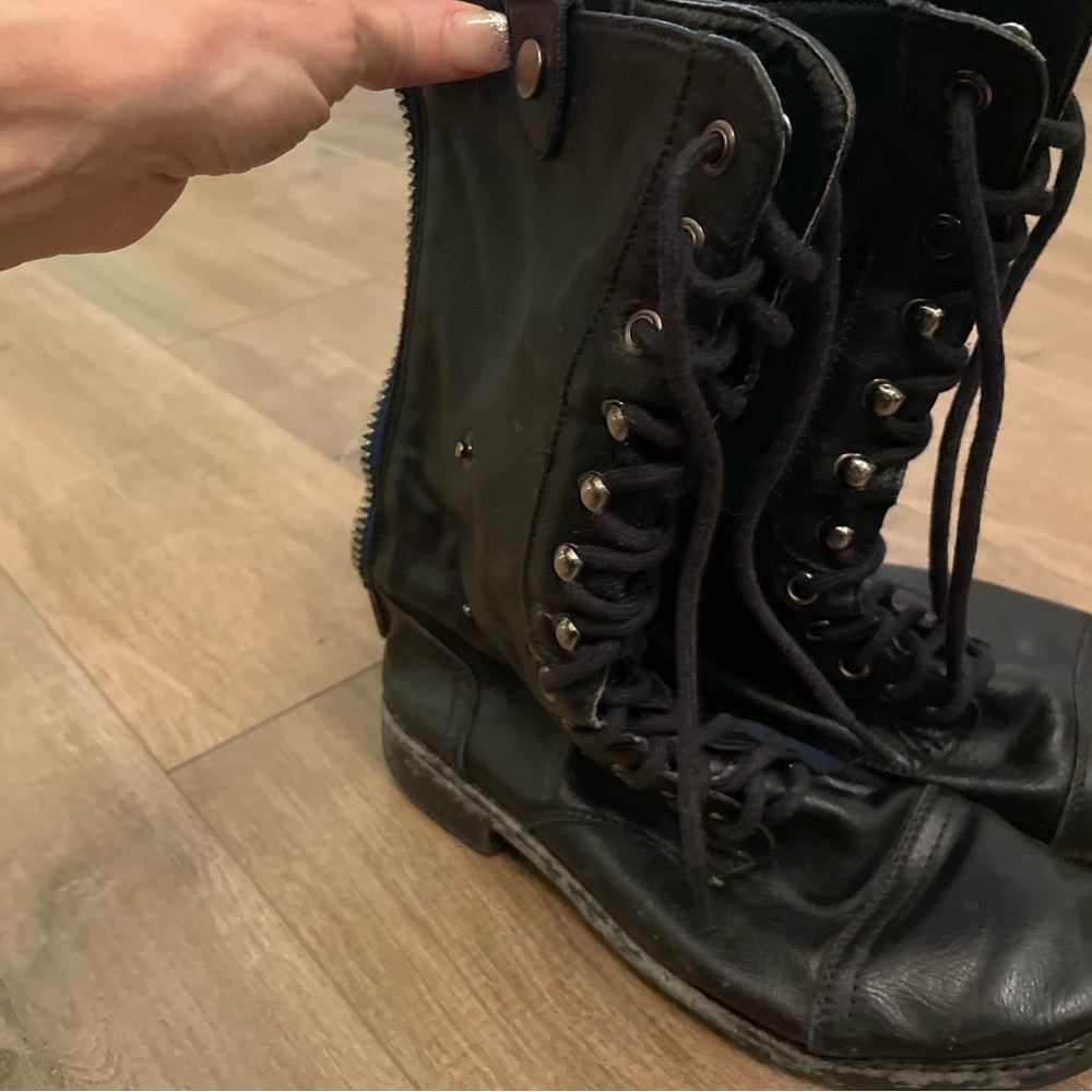 Black lace up theatre boots